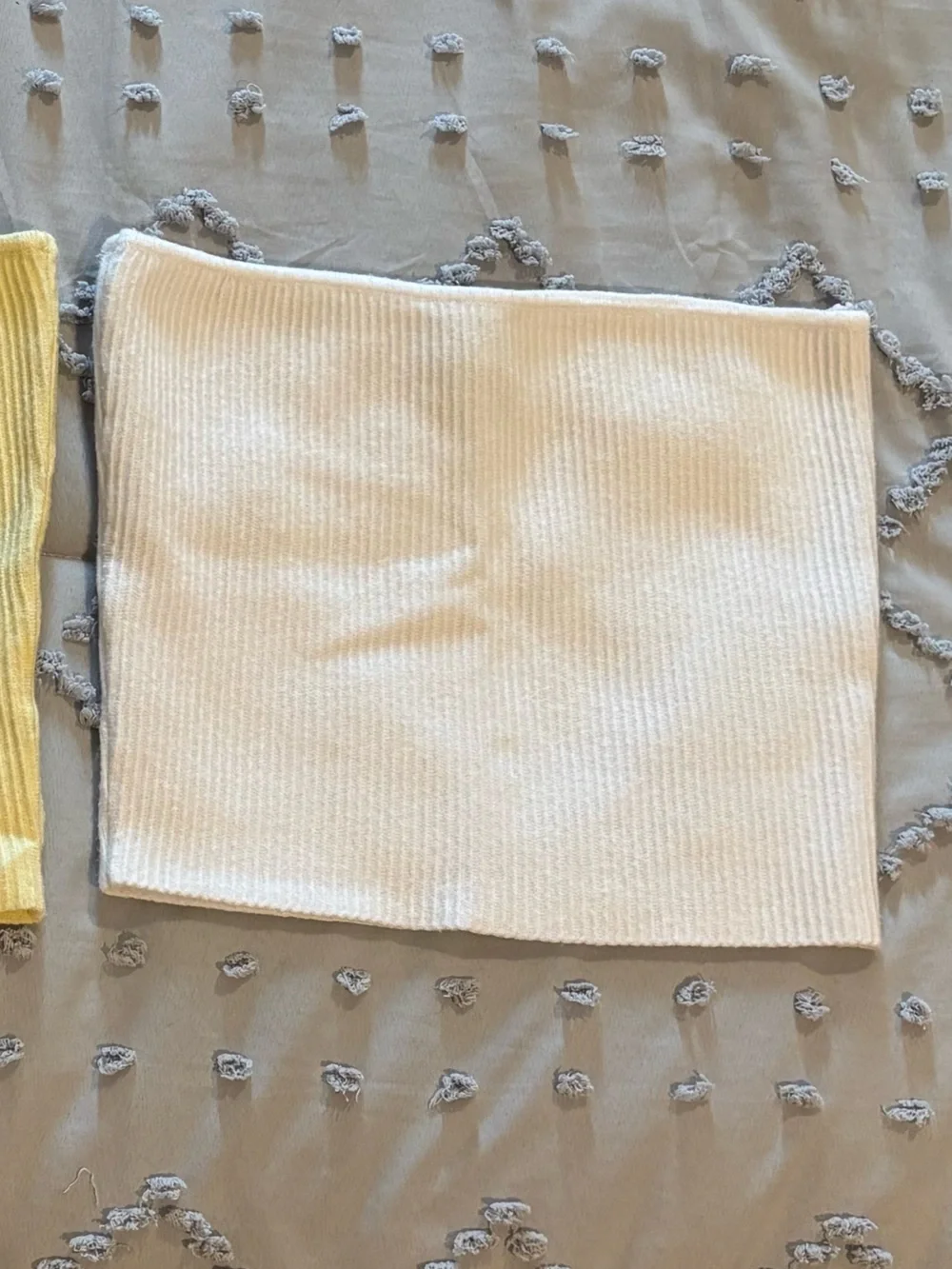 Pacsun Yellow and White Ribbed Tube Tops